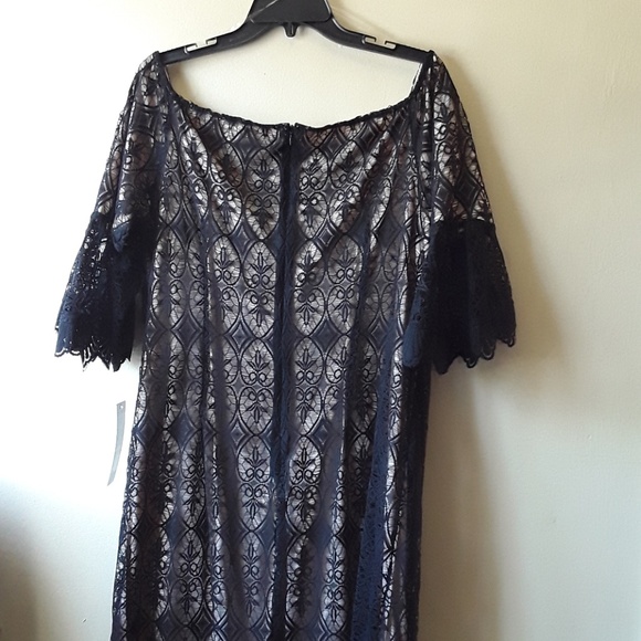Sharagano Off-Shoulder Lace Dress 22W - Picture 6 of 6